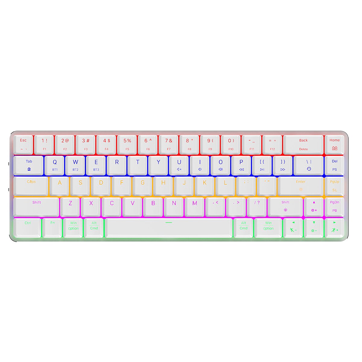 Wireless Bluetooth Triple Mode 60% 68 Keys Aluminium Gaming Keyboard Computer Laptop Red Switch Low Profile Mechanical Keyboard