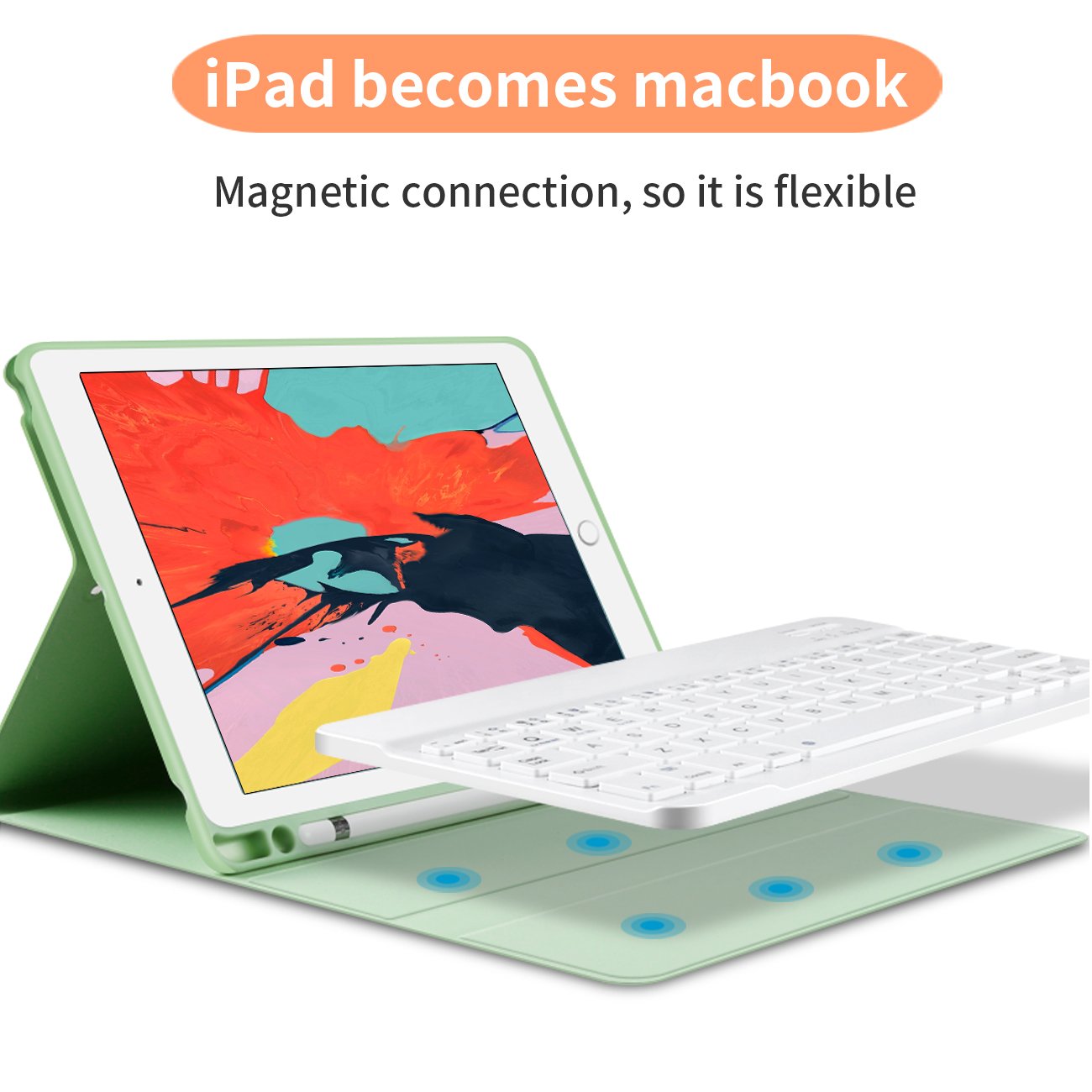 For New iPad 10.2 inch 2019 Leather Case Wireless Keyboard Cover for iPad 7th Generation
