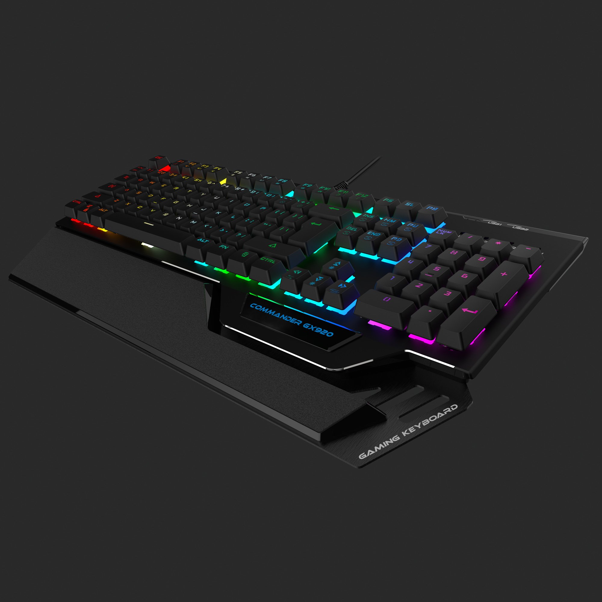 Aikun GX920 RGB Mechanical Gaming Keyboard,waterproof,two Multifunctional Keyboard 108 Keys Multimedia Keys Wired USB 2.0 Ce