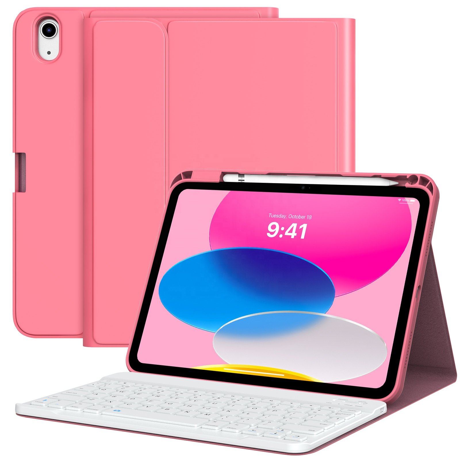 MoKo Perfect Fit Smart Connect Bluetooth Wireless Keyboard Cover Tablet Keyboard Case for iPad 10th Generation 2022 10.9