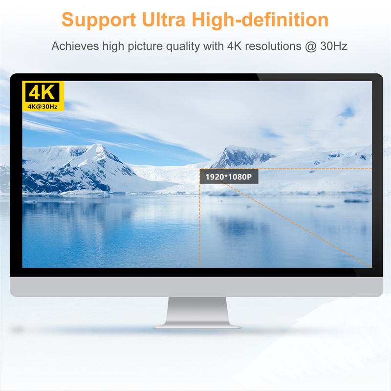 TESmart KVM Switch 4 Port HD Source For Office Meeting 4K 30HZ Video Selector USB 2.0 Out 4x1 HDMI KVM Switches