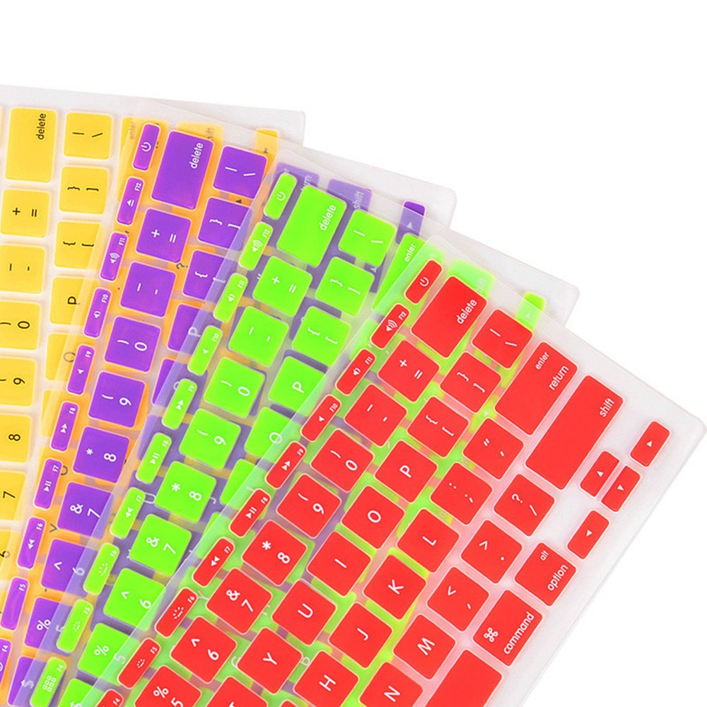 SLINYA Factory Colorful Soft Keyboard Protector Cover for MacBook Pro Laptop Waterproof Silicone Rubber Button Keypad Cover