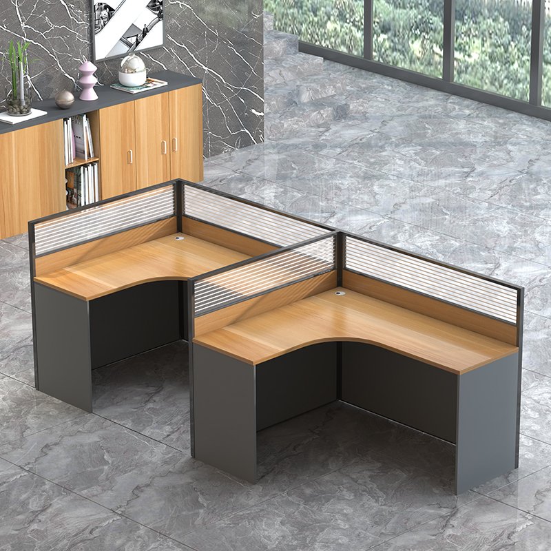 Customizable logo commercial office furniture arc desk computer desk and chair cover desk 4 workstation partition staff table