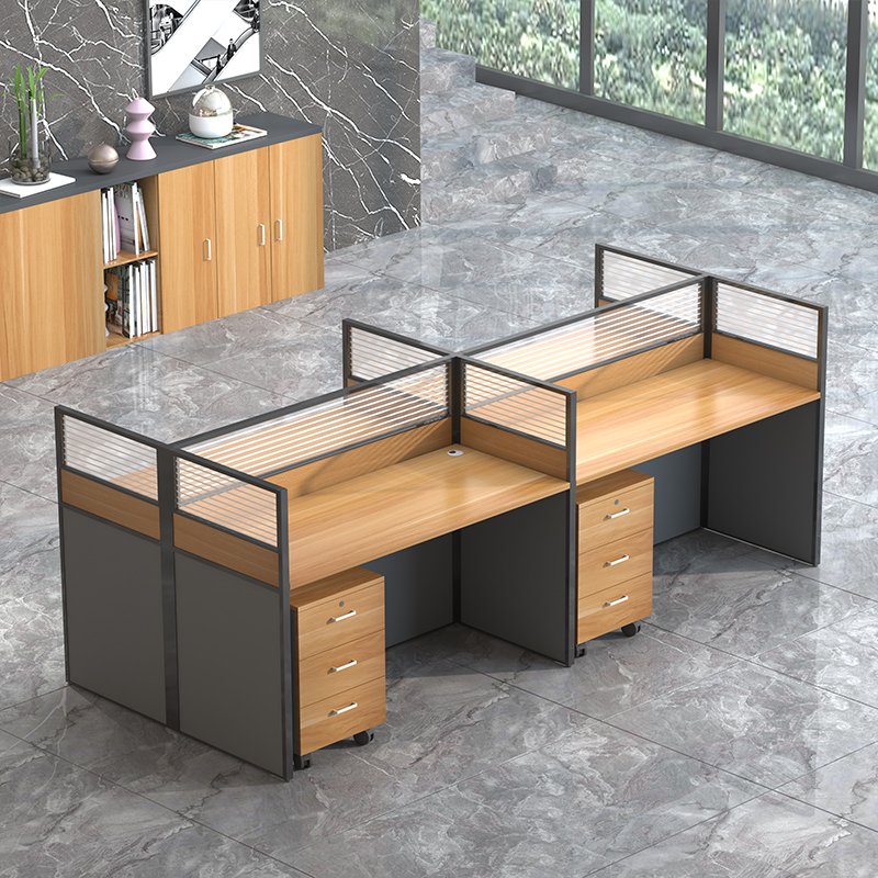 Customizable logo commercial office furniture arc desk computer desk and chair cover desk 4 workstation partition staff table