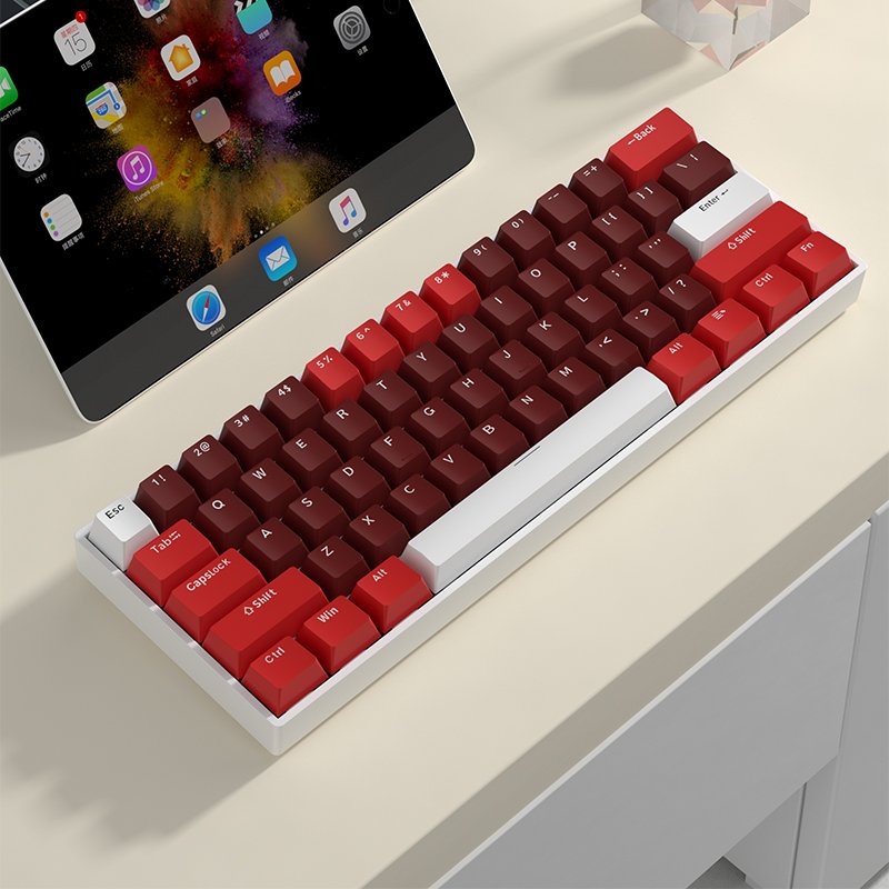 MATHEW TECH HW61 Mini Mechanical Keyboard Hot Swappable 60% Layout RGB Lighting Effect E-sports Game Keyboard