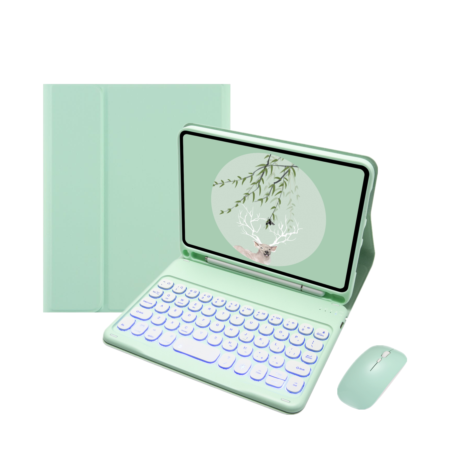 2021 TPU Bumper Keyboard Case for Amazon Kindle Fire HD 10 inch 2021 Cover English BT Keyboard For ipad Mini 6 10 inch Case