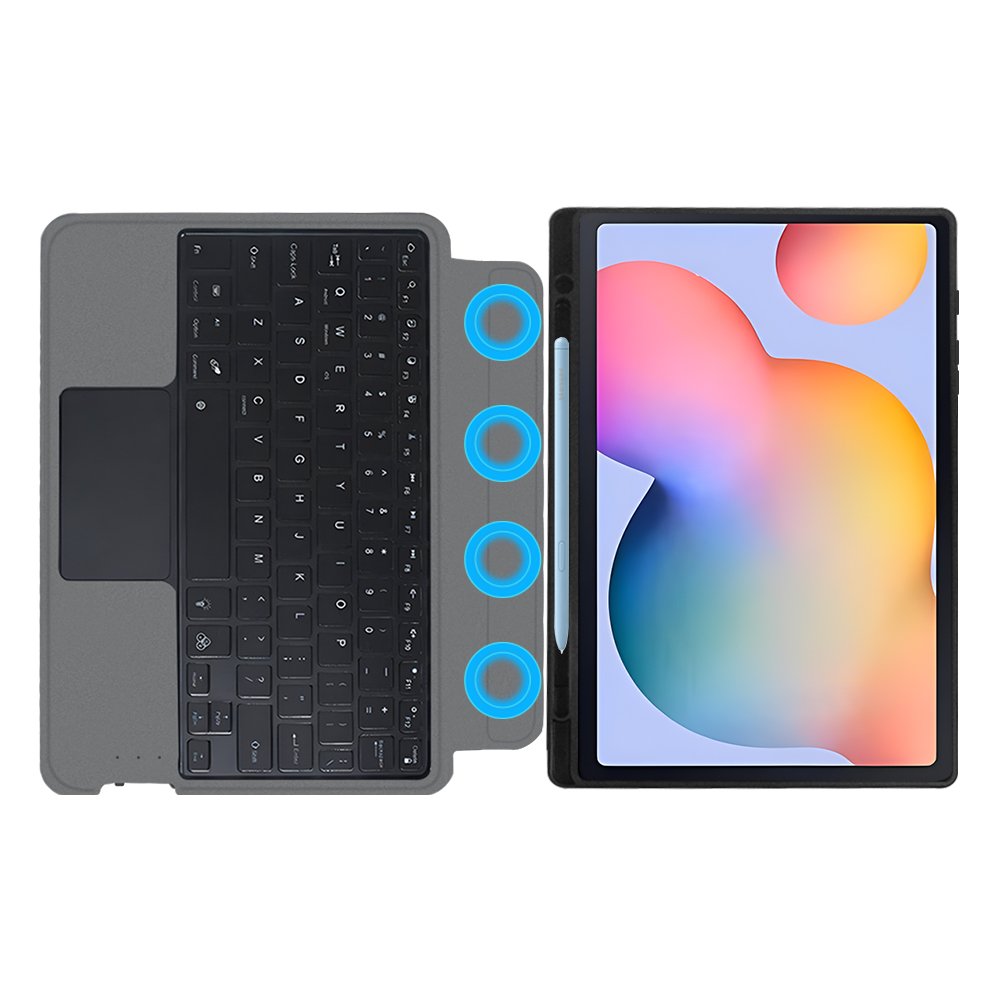 For Samsung Galaxy Tab S6 lite Detachable Magnetic Integrated wireless Keyboard case with backlit and pen slot
