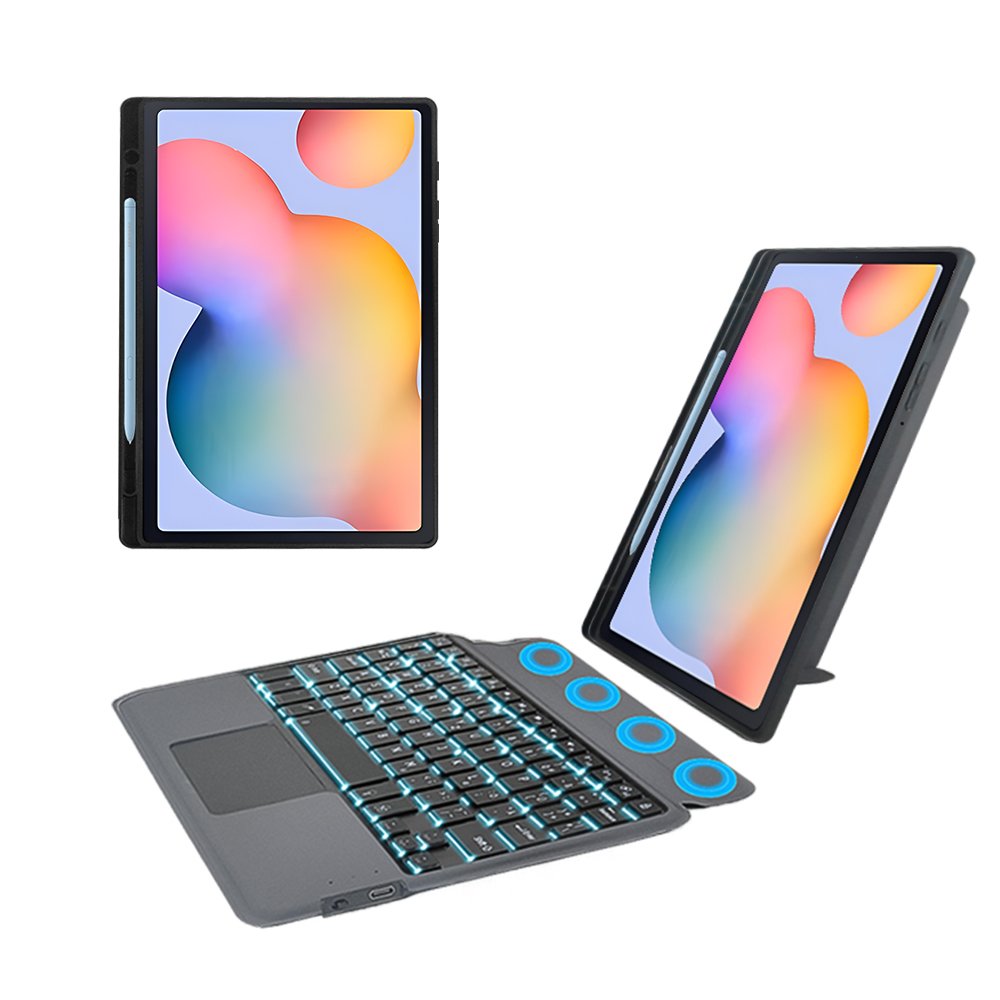For Samsung Galaxy Tab S6 lite Detachable Magnetic Integrated wireless Keyboard case with backlit and pen slot
