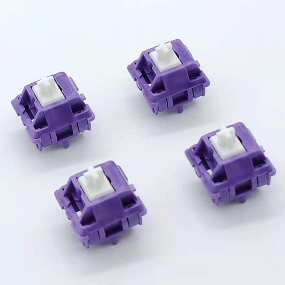 Tecsee Purple Panda Switches PME Housing POM Tactile Stem Mechanical Keyboard Switches Standard Spring 68g Push Button Switches
