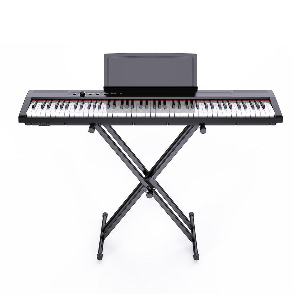 88 Key Weighted Wooden Upright Digital Piano with Semi-open Cover