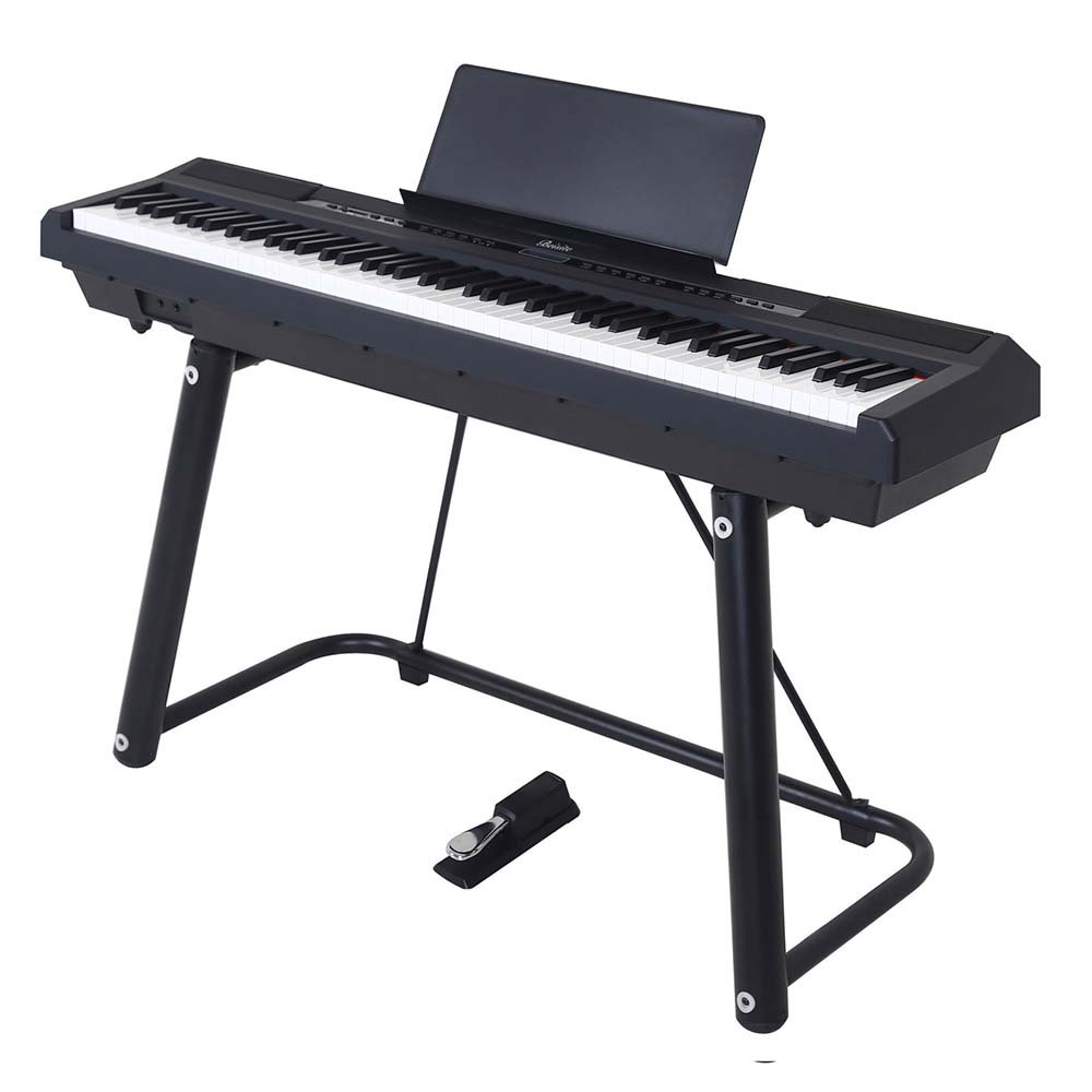 88 Key Weighted Wooden Upright Digital Piano with Semi-open Cover