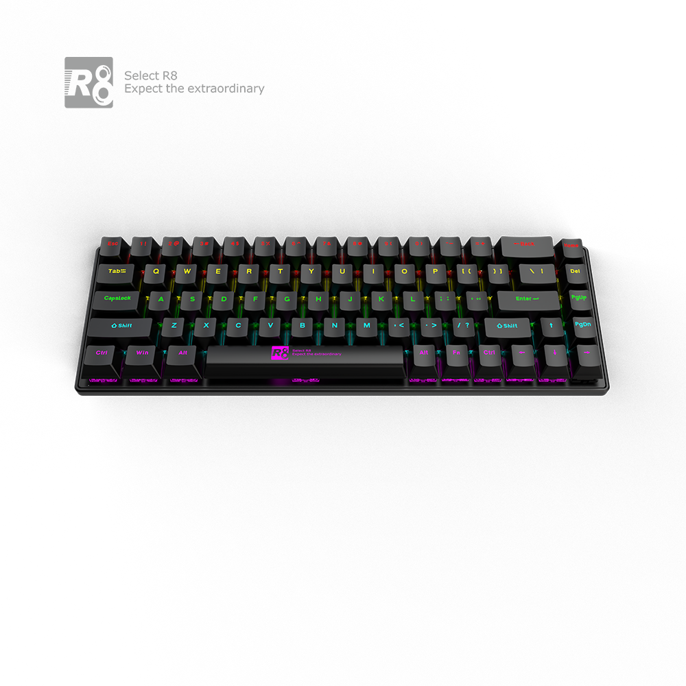 R8 Factory Red Switch 68 Keys Wired Mechanical Keyboard USB Wired Backlit 60% RGB Gaming Keyboards For Pc Computer Laptop