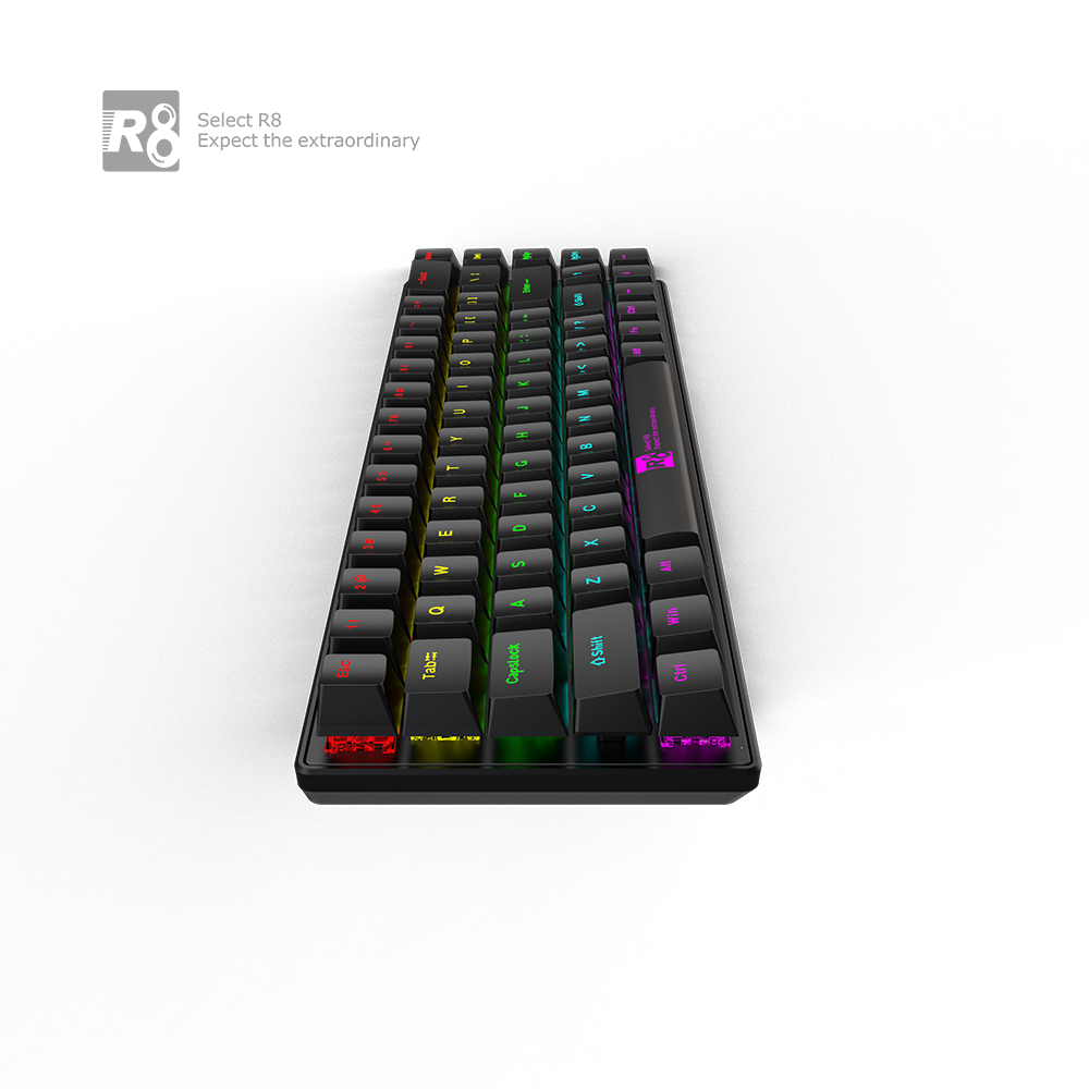 R8 Factory Red Switch 68 Keys Wired Mechanical Keyboard USB Wired Backlit 60% RGB Gaming Keyboards For Pc Computer Laptop