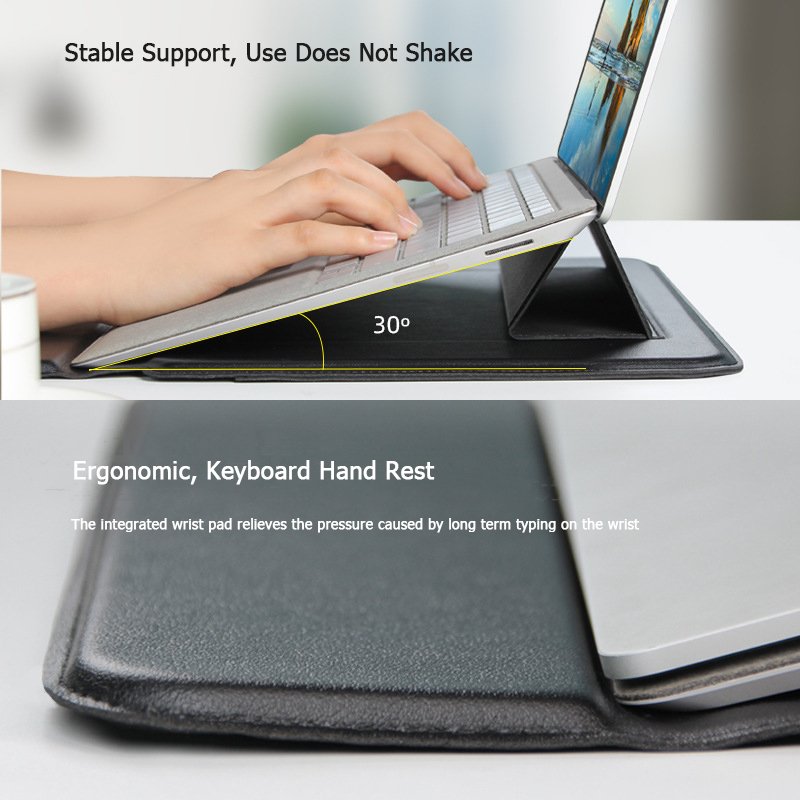 3 in 1 Multifunction Leather Laptop Stand Outdoor Office Tote Handbag with Covers Practical Portable Covers Bag