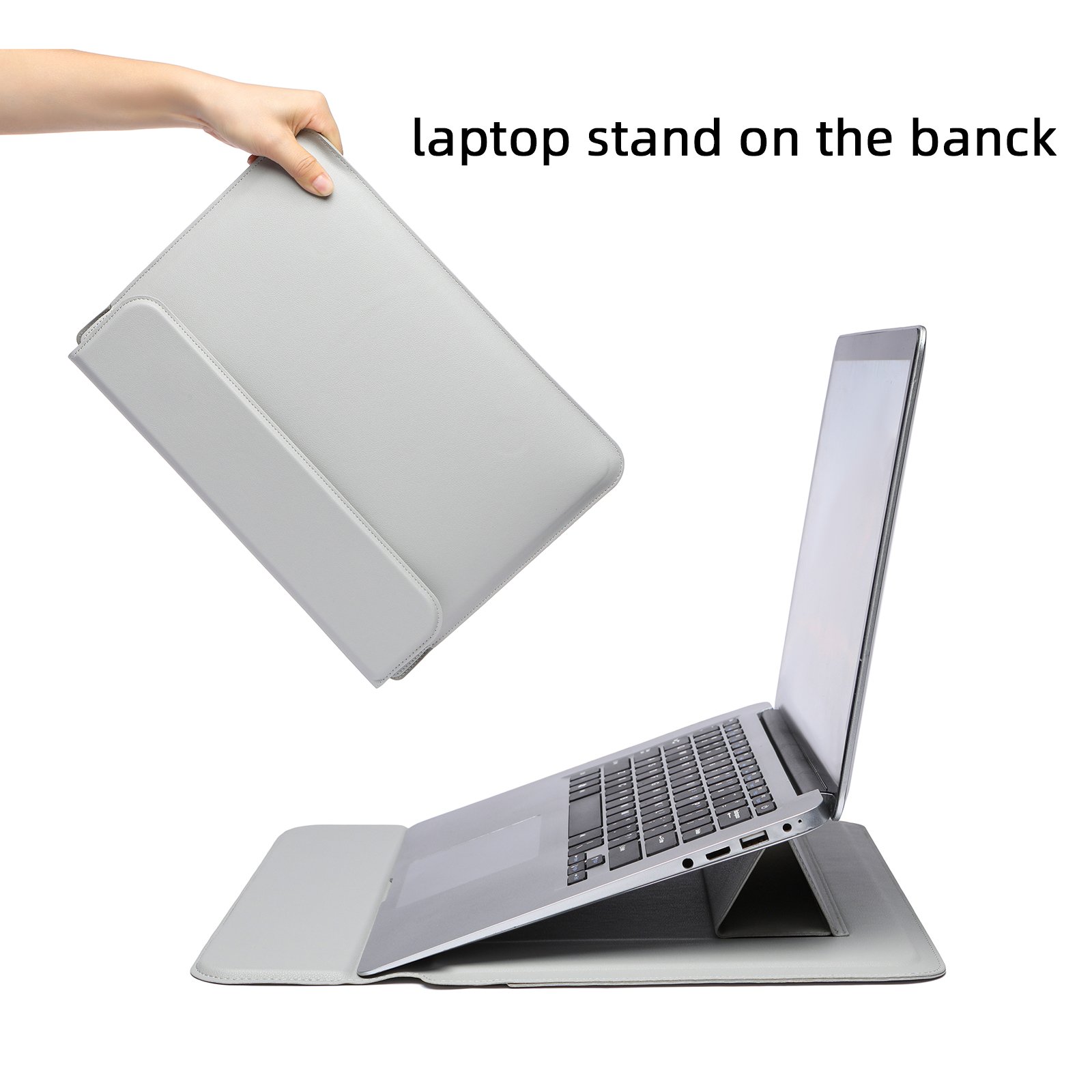 3 in 1 Multifunction Leather Laptop Stand Outdoor Office Tote Handbag with Covers Practical Portable Covers Bag
