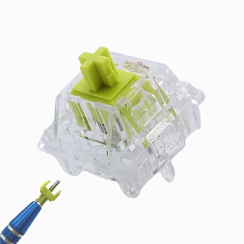 Tecsee Supplier PC Top PC Bottom POM Metal Stem Keyboard Switch Tactile Crystal Lemon Switches