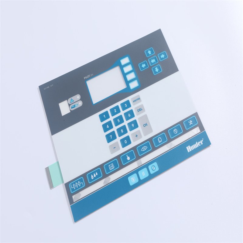 Chinese keypad manufacturer backlit membrane panel keyboard membrane switch keypad with side-LED&LGF