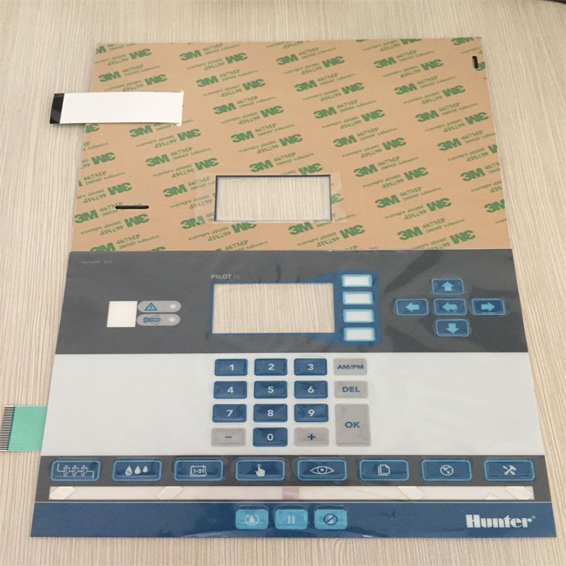 Chinese keypad manufacturer backlit membrane panel keyboard membrane switch keypad with side-LED&LGF