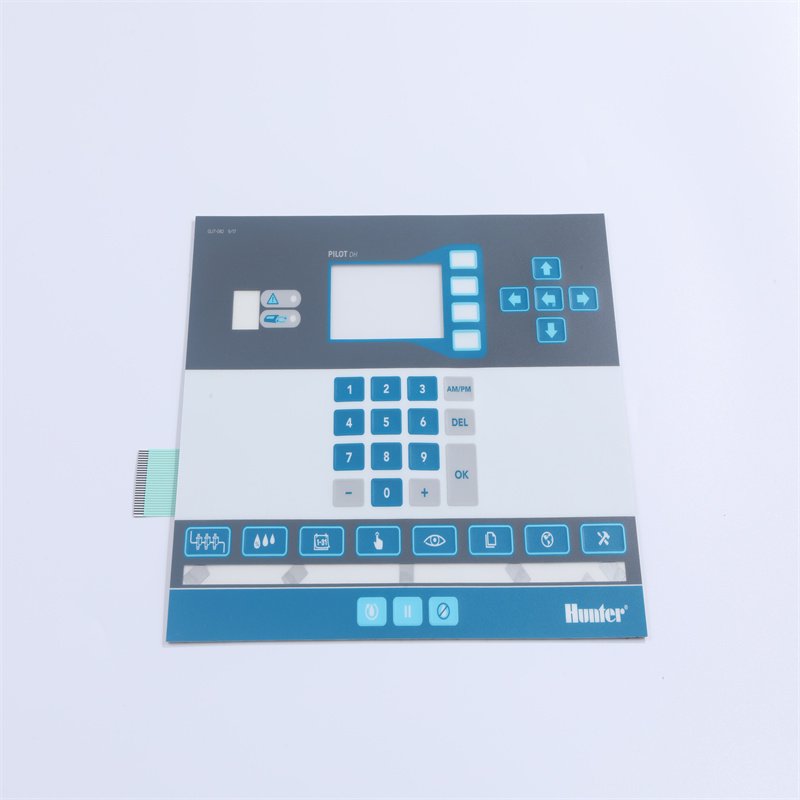 Chinese keypad manufacturer backlit membrane panel keyboard membrane switch keypad with side-LED&LGF