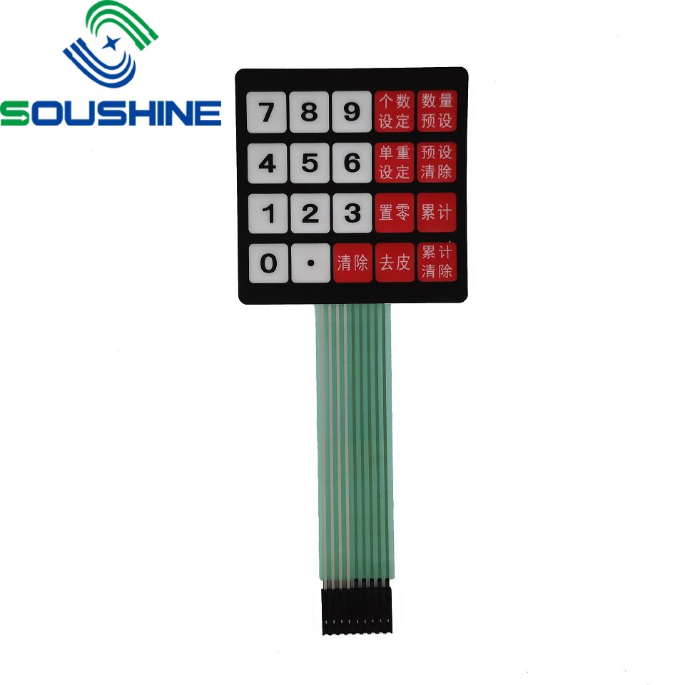 OEM Low price 4x4 backlit keypad Matrix Membrane Switch Keypad