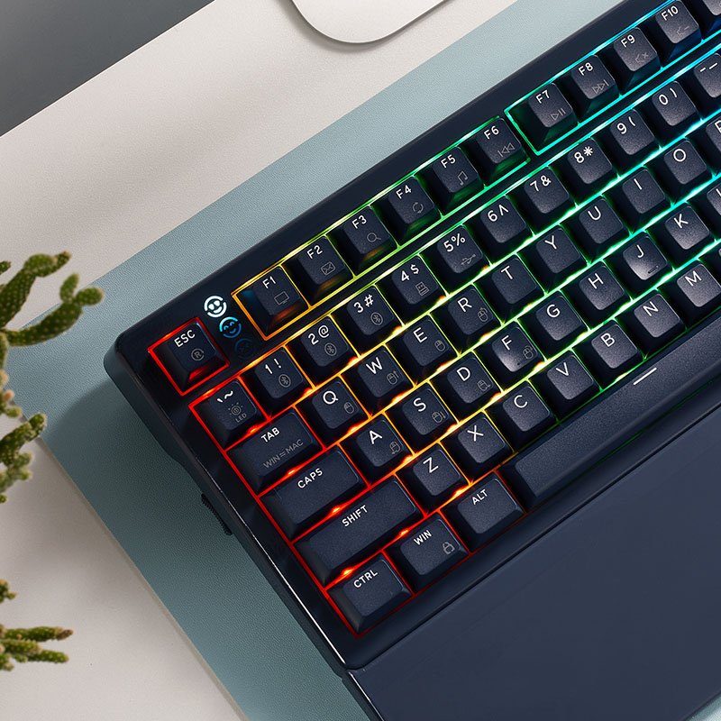 Hexgears E2 Pro Mechanical Keyboard Wireless RGB Gasket Gaming Keyboard 75% Layout 83 Keys Hot swappable danxia Switch