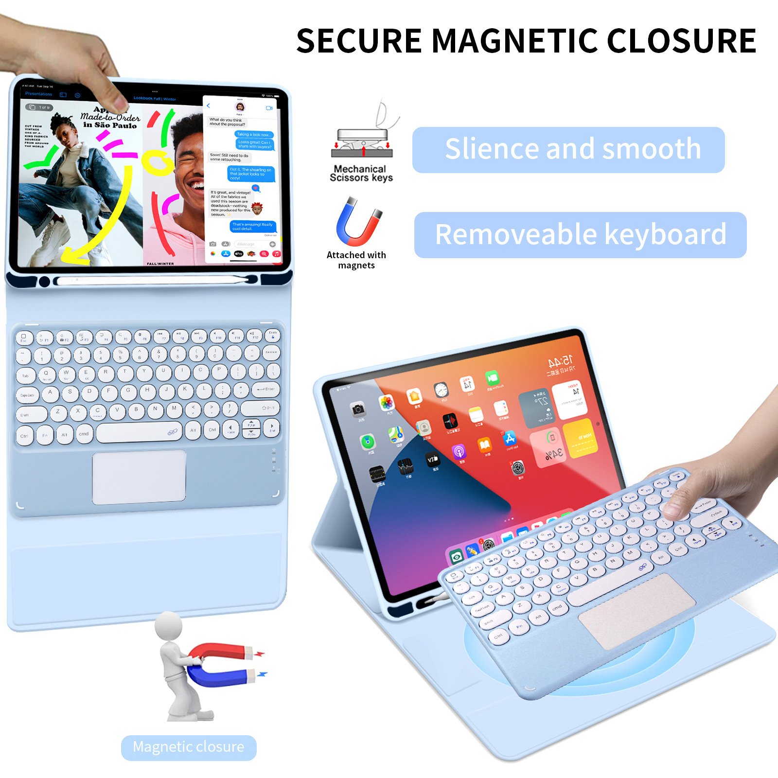 Waterproof Bt Keyboard Case For Ipad 10Th Generation 10.9 Inch 2022 For Apple Magic Keyboard Cover