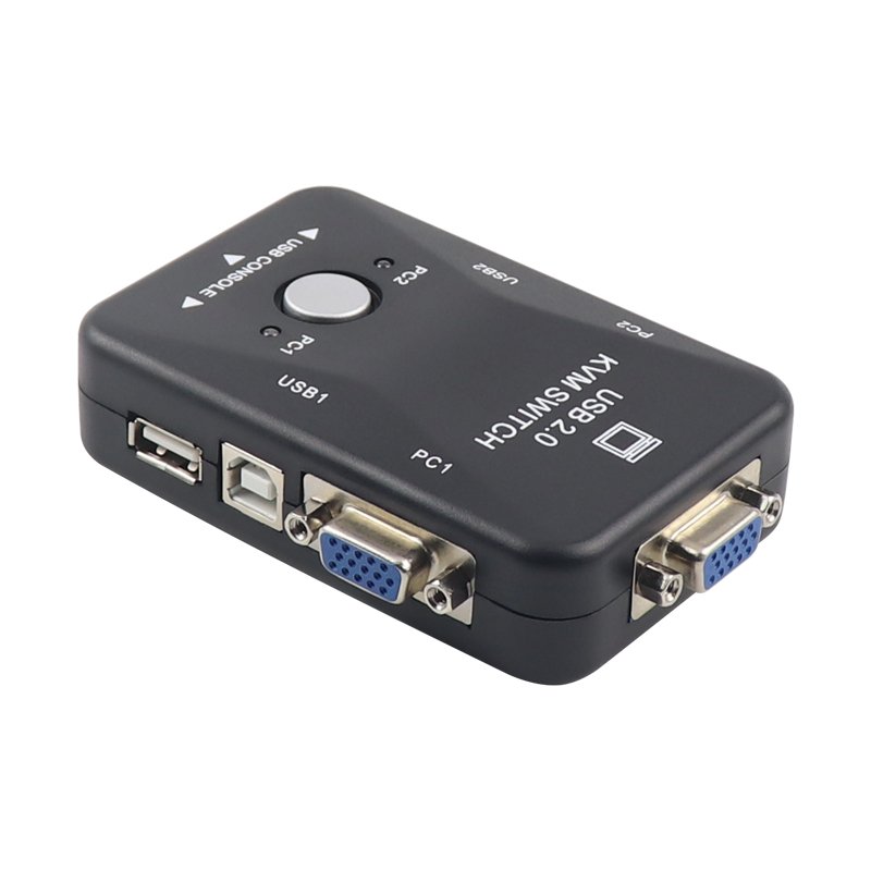 2 Port Vga Kvm Switch 1080p Hd Kvm Switch 2 in 1out Kvm Switch Box USB2.0 Adapter For Computer