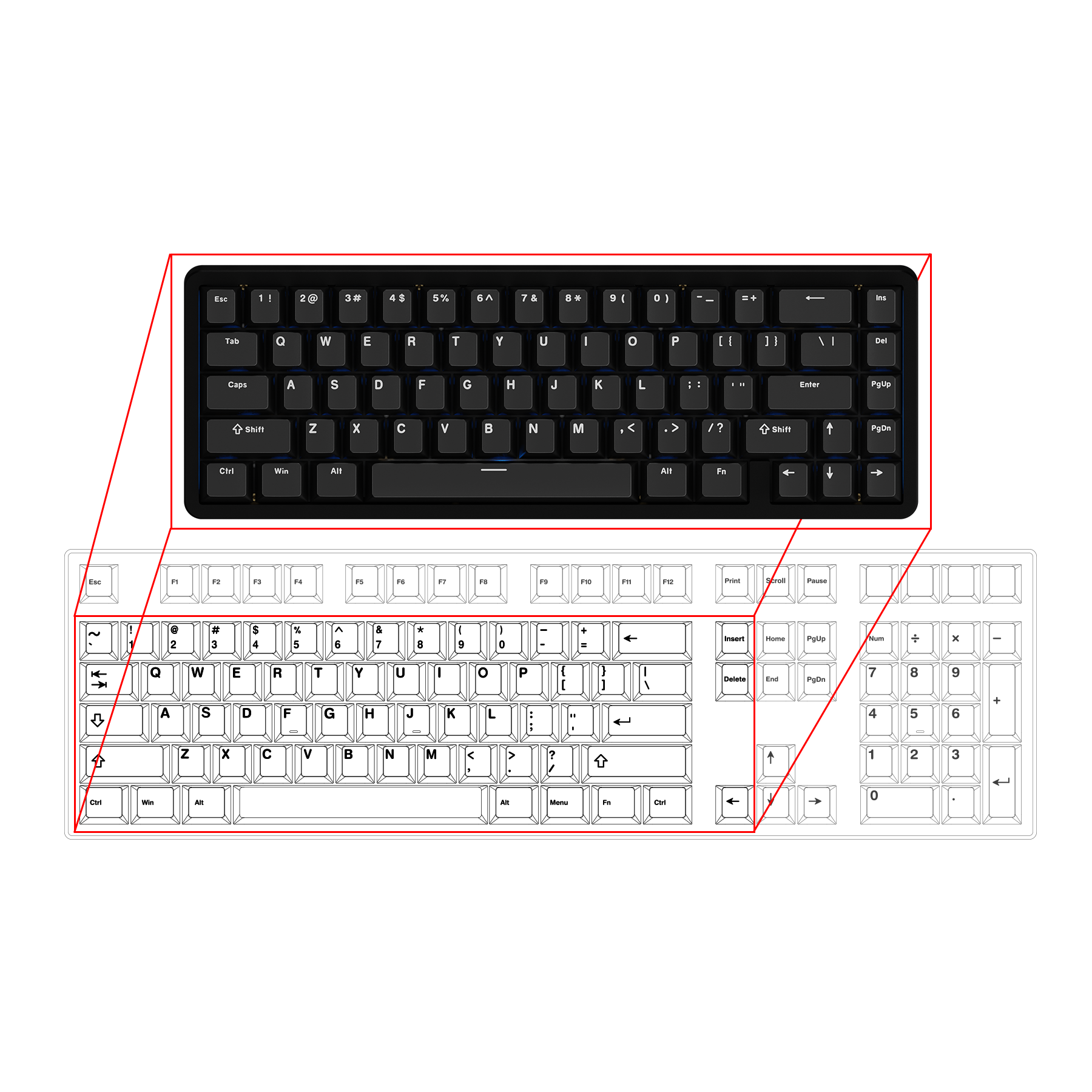 65% Wired Keyboard Aluminum Case Hot Swap Kailh Linear Switches Tri-mode Gaming Keyboard