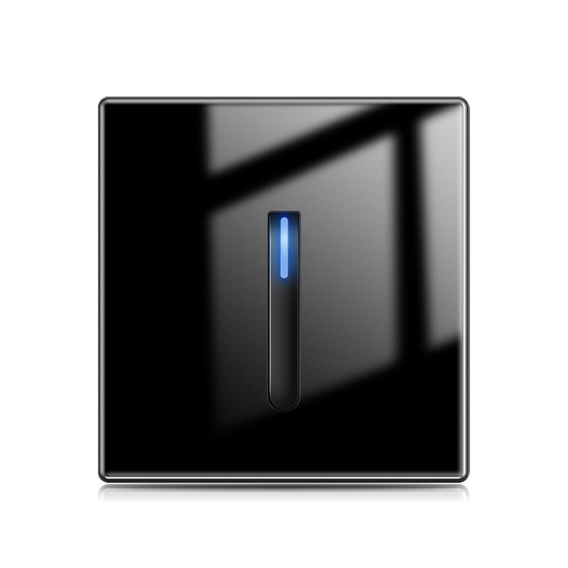 Panel Enclosure Light Wall Switch Dustproof Waterproof Black Glass Key Network 250v Max 16a Piano Keys Light Switch