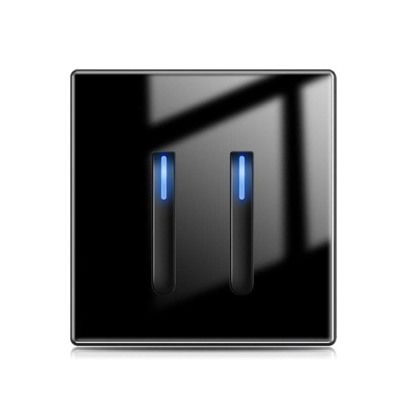 Panel Enclosure Light Wall Switch Dustproof Waterproof Black Glass Key Network 250v Max 16a Piano Keys Light Switch
