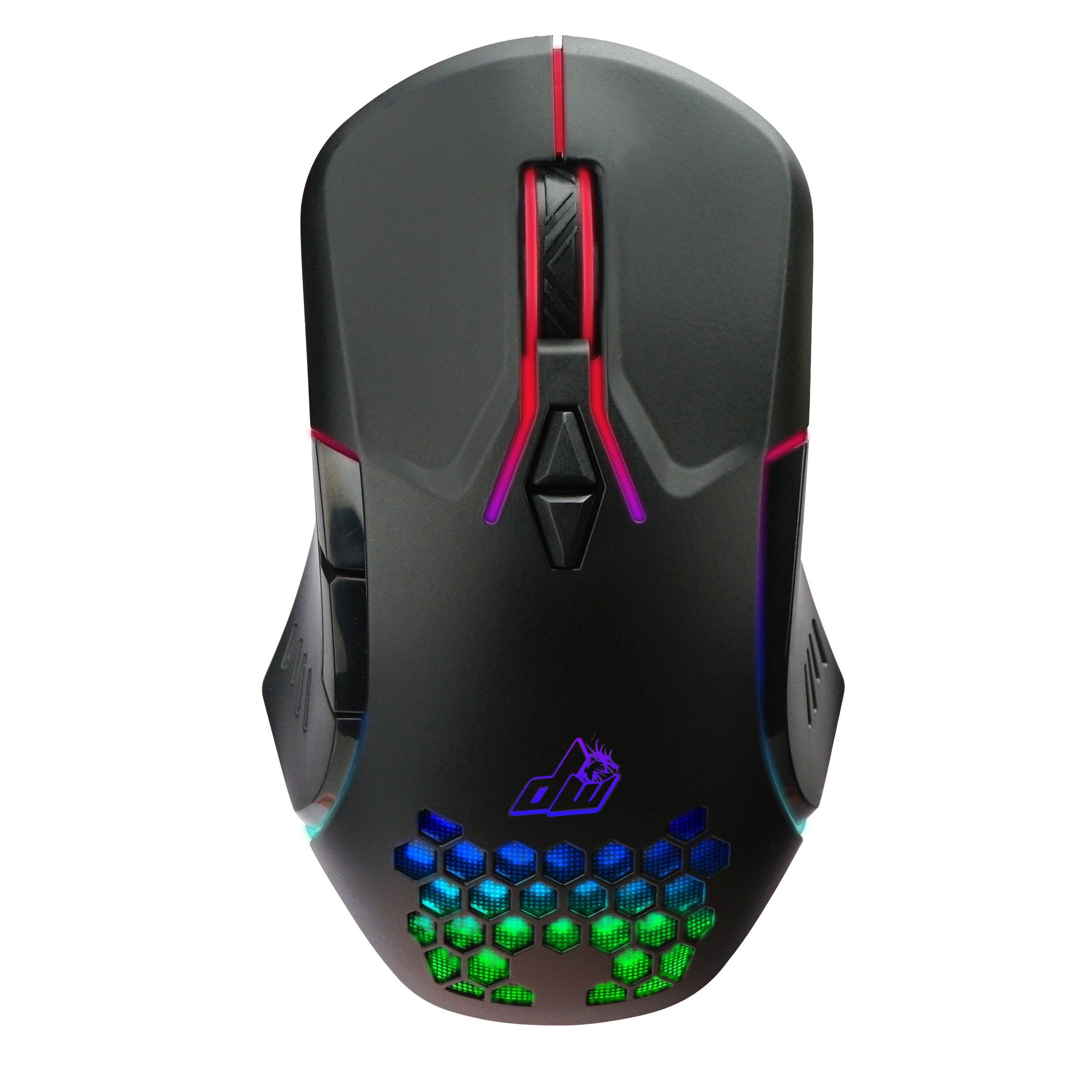 OEM logo 6d ergonomic honey comb cover silent buttons dual mode device Type-C plug wireless rechargeable gaming mouse