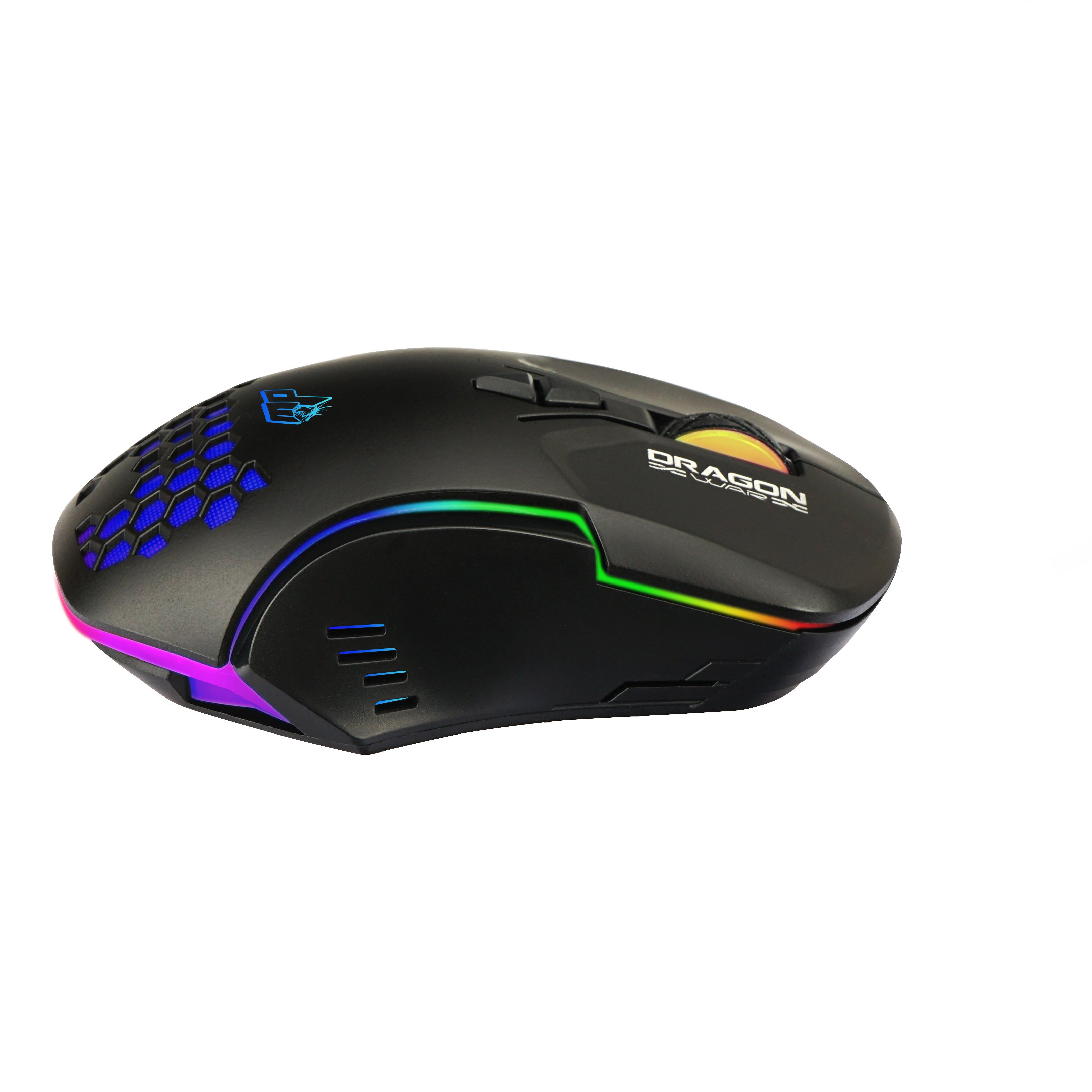 OEM logo 6d ergonomic honey comb cover silent buttons dual mode device Type-C plug wireless rechargeable gaming mouse