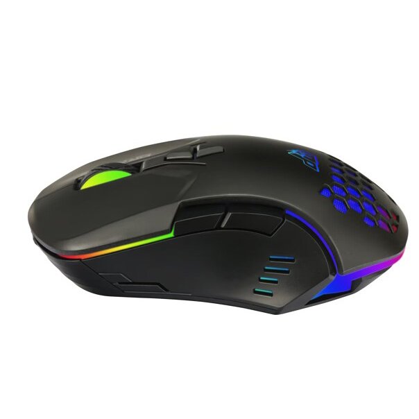 OEM logo 6d ergonomic honey comb cover silent buttons dual mode device Type-C plug wireless rechargeable gaming mouse