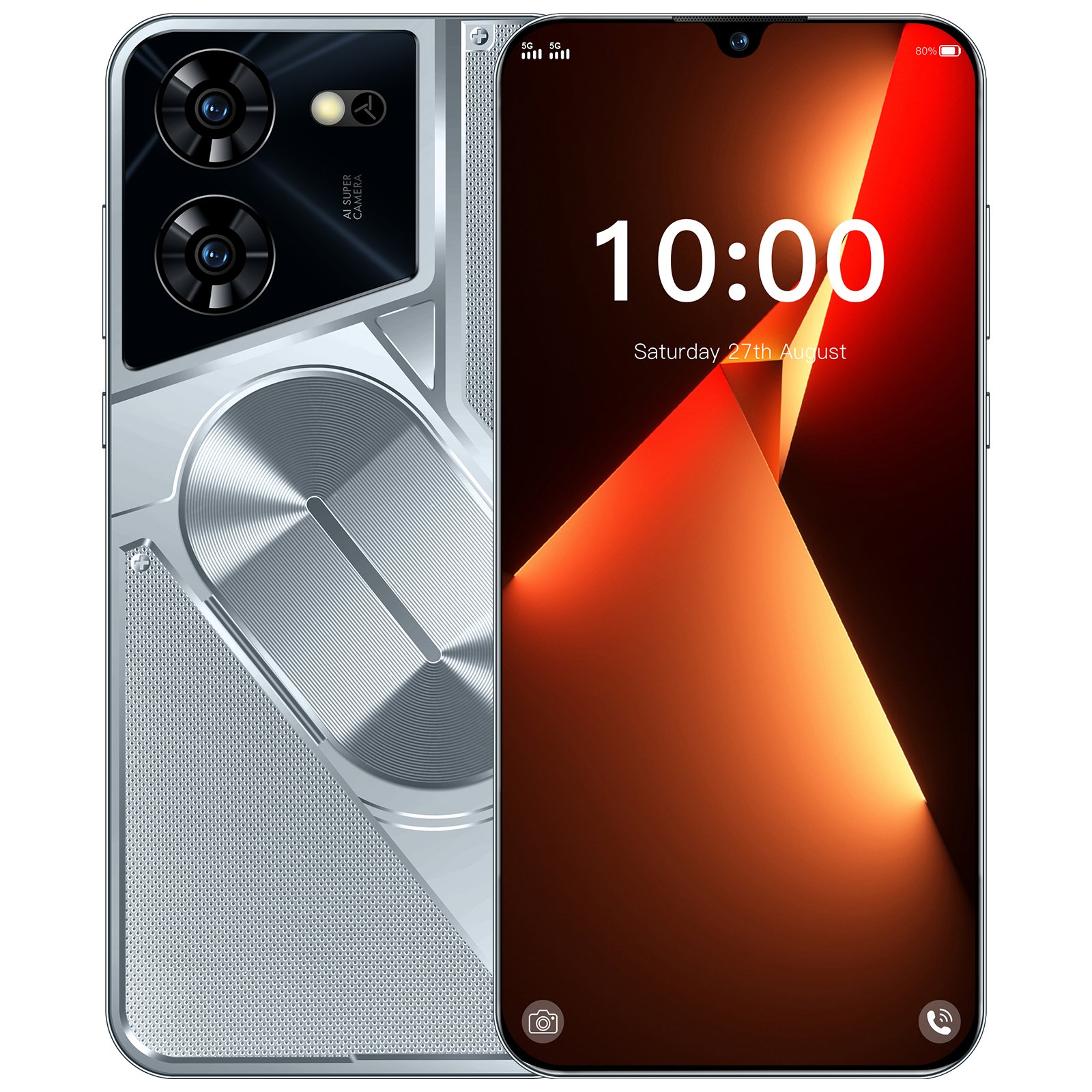 HSDF Pova 5 Pro 16GB+1TB phones 5G Android 13 7.3 inch HD Screen Deca Cores wholesale android phone
