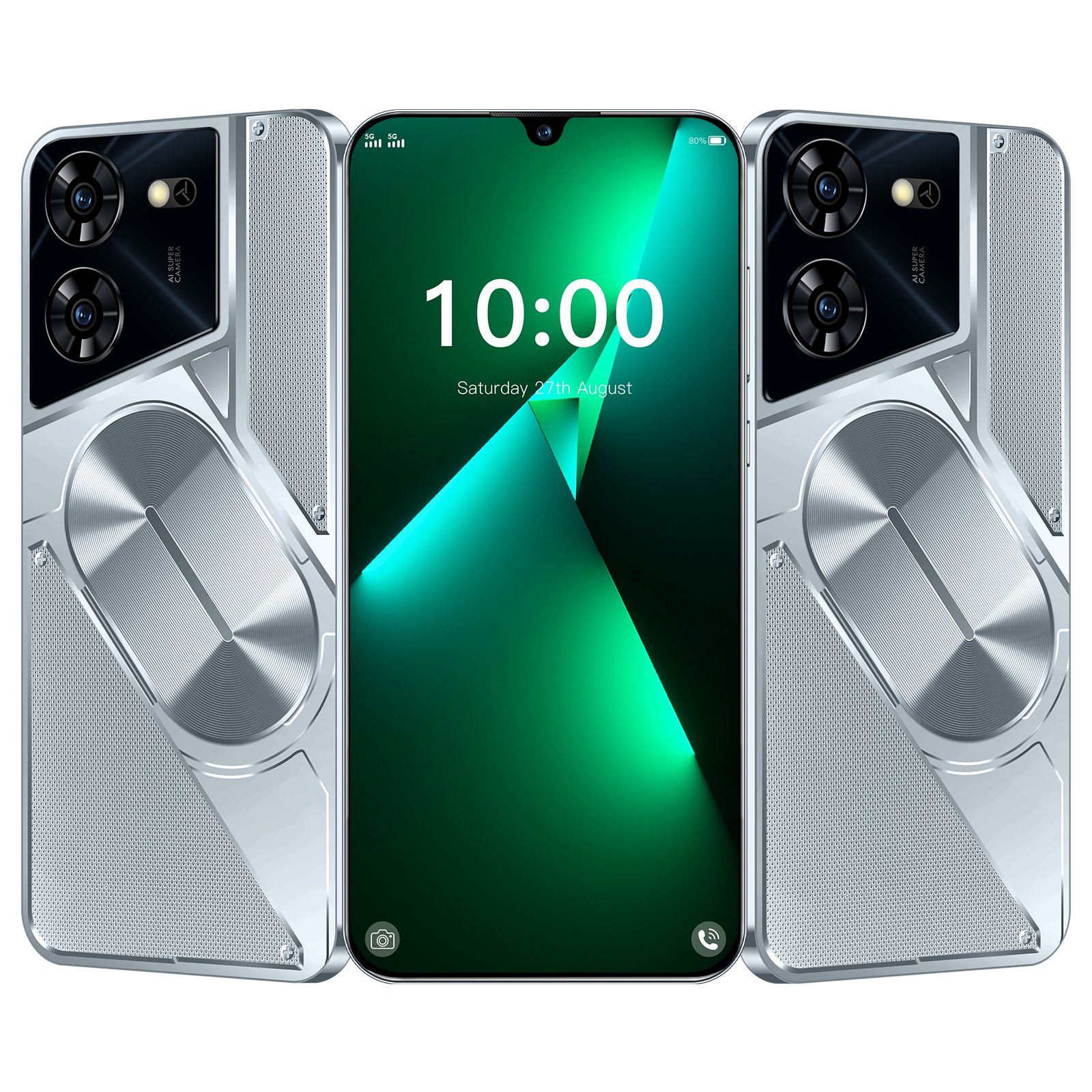 HSDF Pova 5 Pro 16GB+1TB phones 5G Android 13 7.3 inch HD Screen Deca Cores wholesale android phone