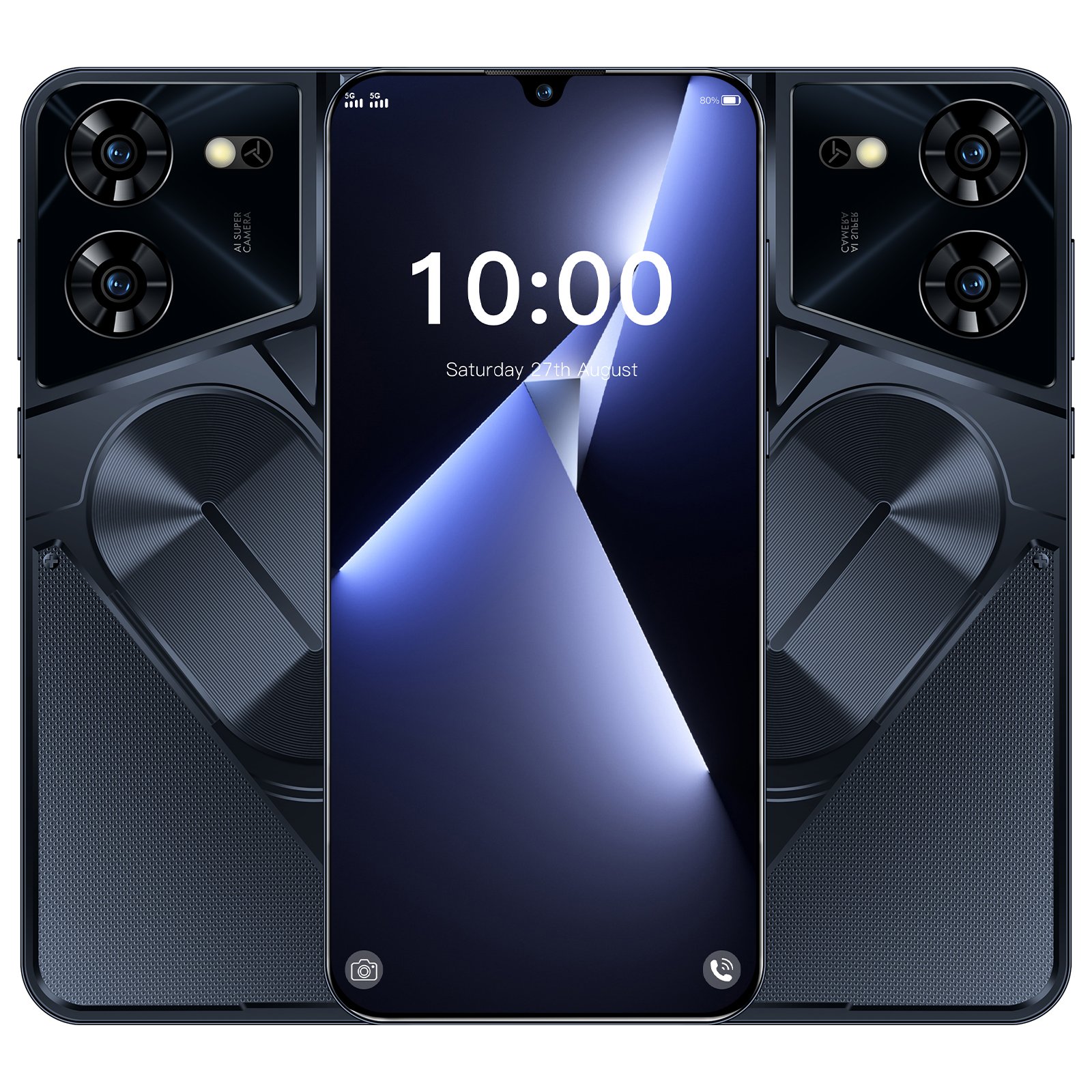 HSDF Pova 5 Pro 16GB+1TB phones 5G Android 13 7.3 inch HD Screen Deca Cores wholesale android phone