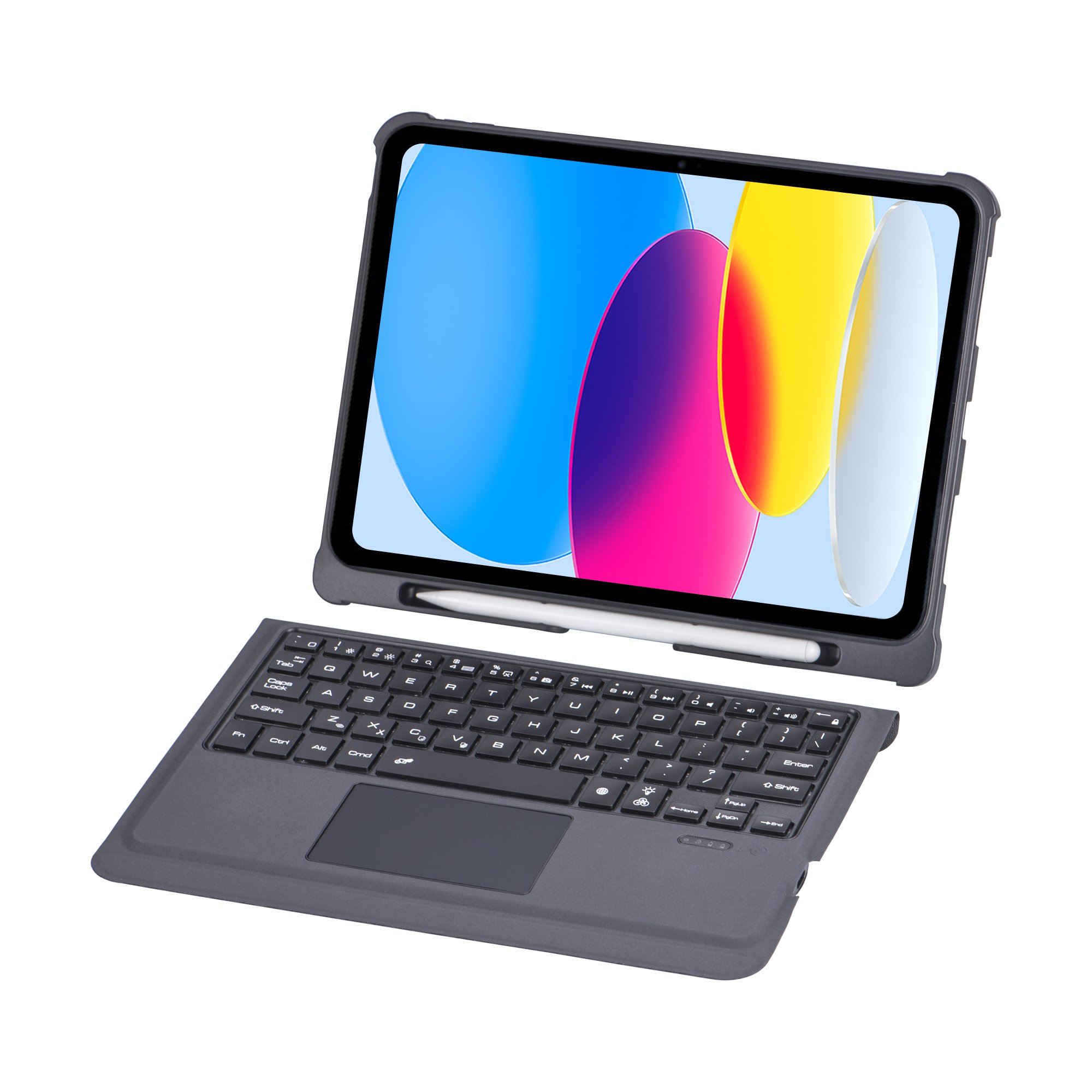 Tablet Case TPU Leather Rechargeable Pen Slot Wireless Touch Keyboard Tablet Cover for iPad 10 2022 10.9