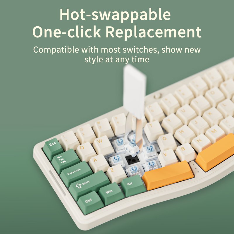 ZEHAO AKS068pro Alice 68 keys Gasket Ergonomics Layout Hotswap RGB Wireless Gaming Mechanical Keyboard