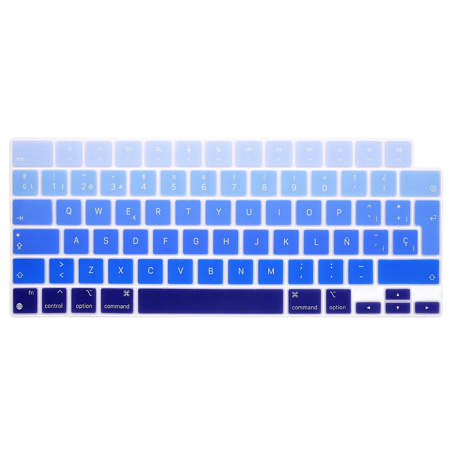 EU Spanish Version Gradient Color Silicone Laptop Keyboard Cover for Macbook Pro 16 A2485(2021) Pro 14 2021(A2442)