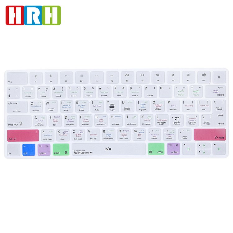 Multilingual Silicone Logic Pro Shortcuts Keyboard Cover Skin for Macbook