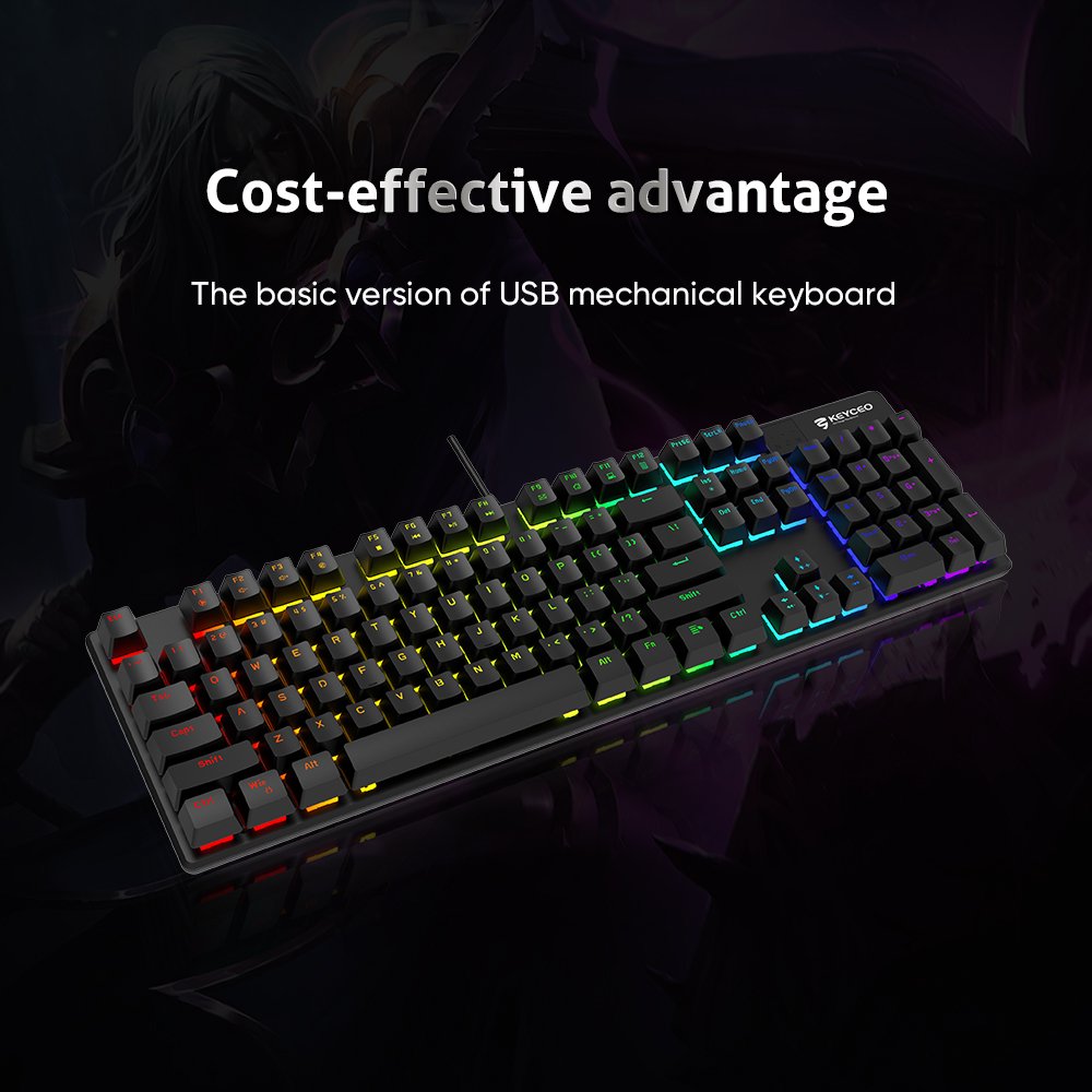 USB Mechanical keyboard Customizable Mechanical Switches US English, UK English, German, French, gaming keyboard Wired 104 keys