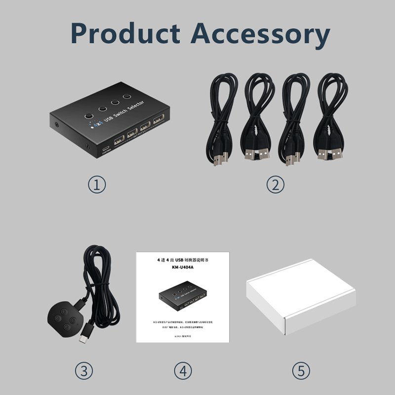 4x4 USB2.0 Switch Selector USB Switcher 4 Port Sharing 4 Devices for Keyboard Mouse Printer 4 port Hub