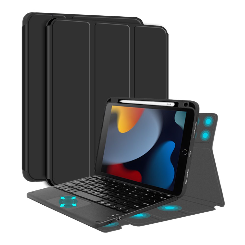 Magnetic Attached Keyboard case Detachable with Touchpad for ipad 10.2