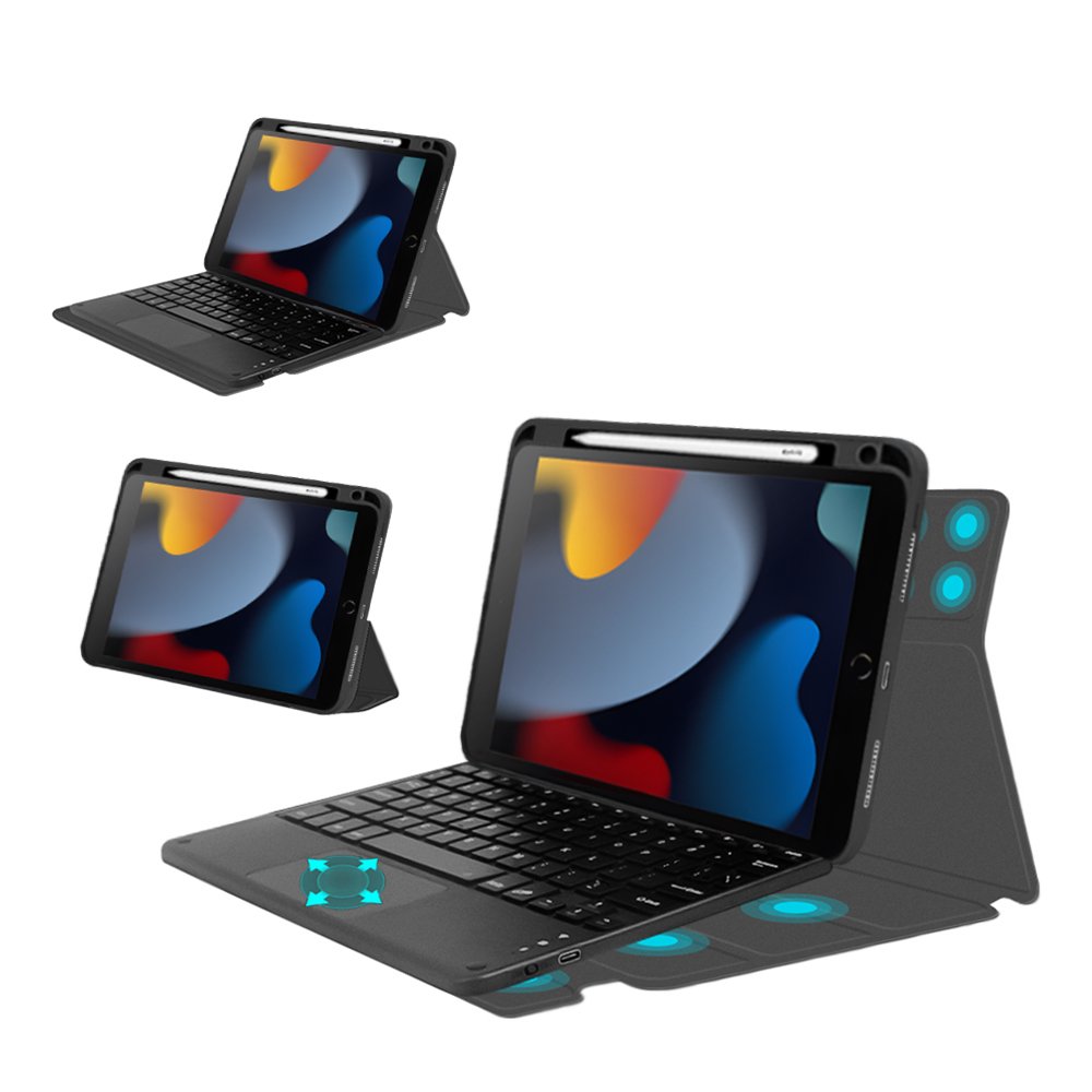 Magnetic Attached Keyboard case Detachable with Touchpad for ipad 10.2