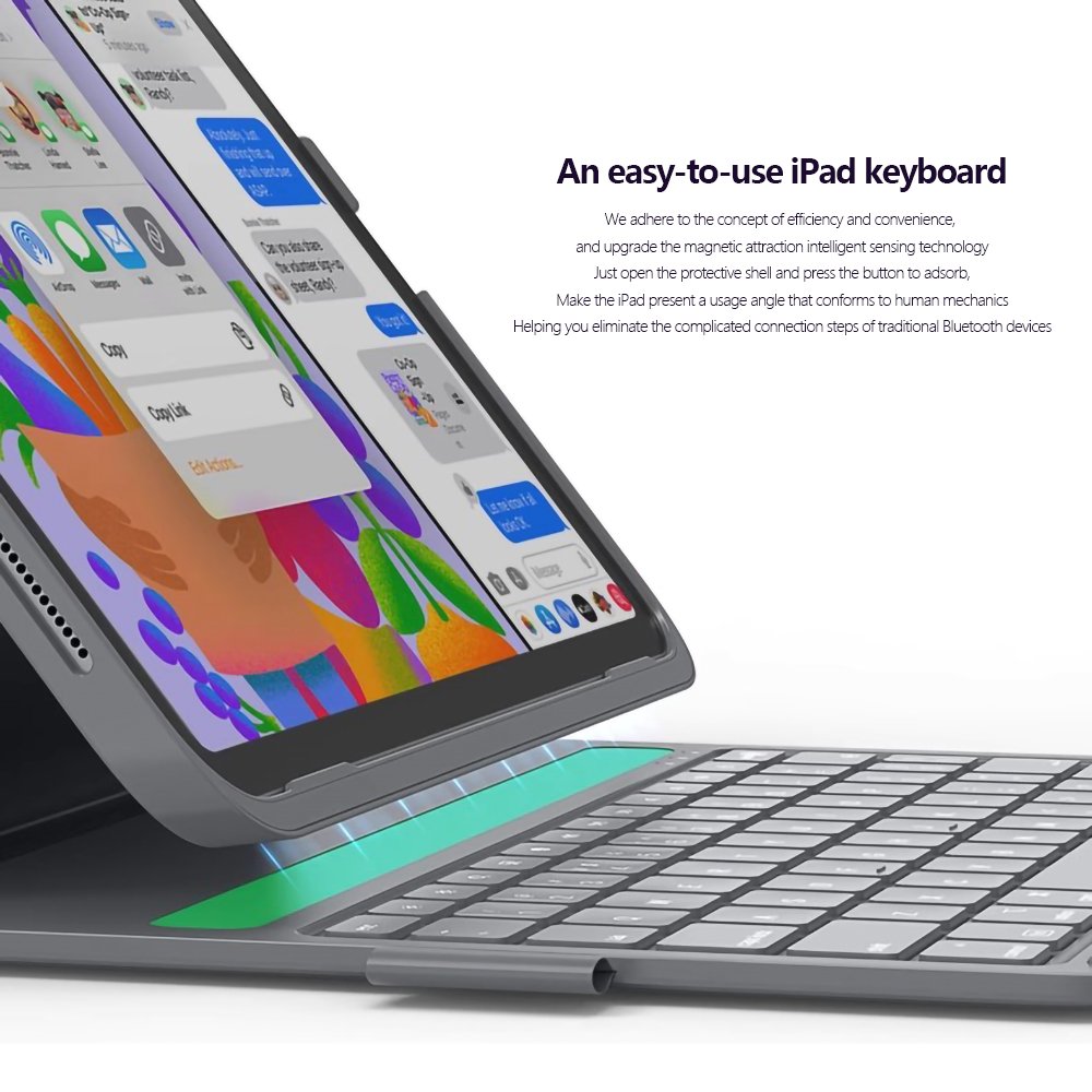 Keyboard Cover Custom Tablet Keyboard Case Wireless BT Smart Trackpad for iPad Pro 11 Air 10.9 inch 10th Gen