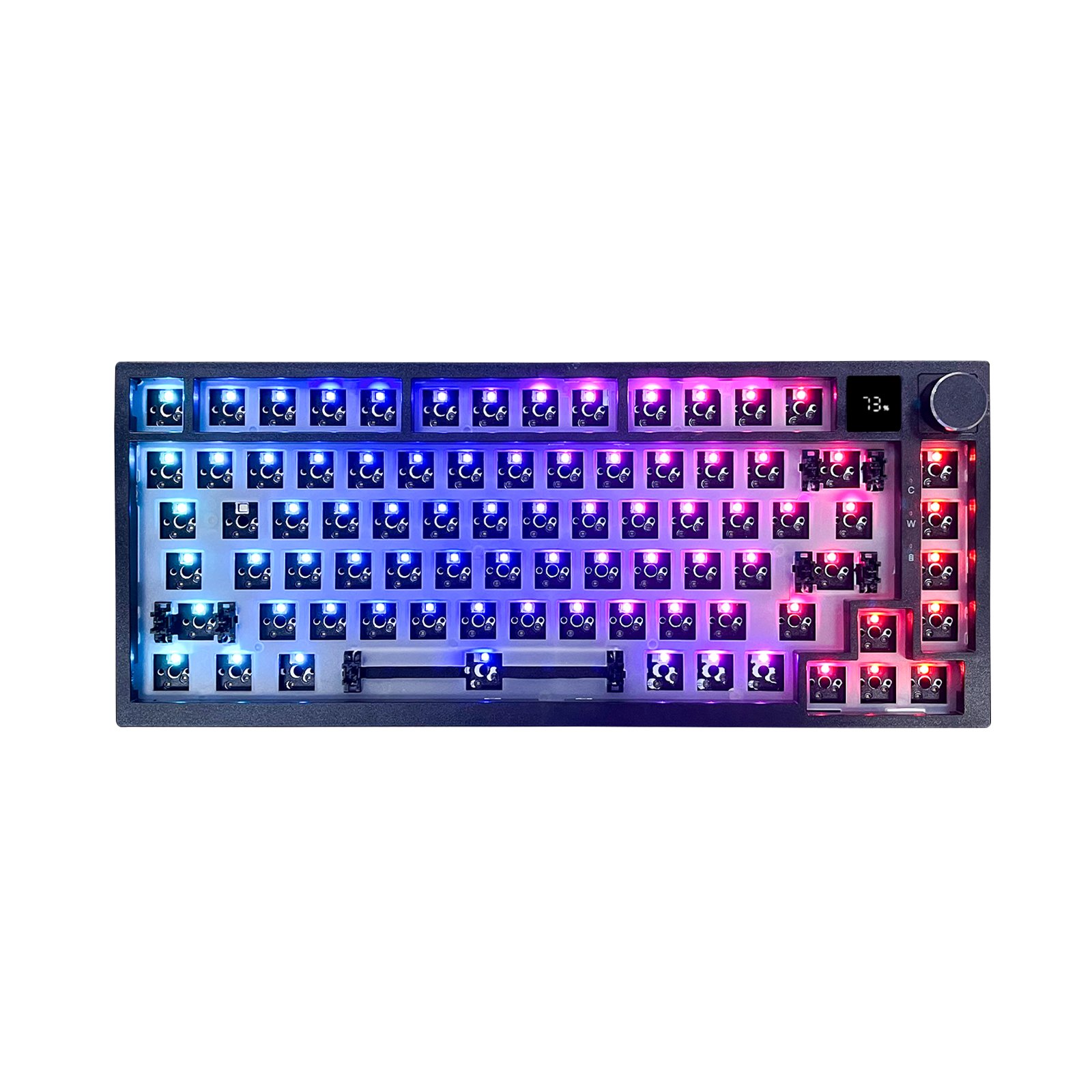 Gaming Keyboard Custom 81 Keys Keyboard Case, RGB Illuminated Thermal Inserts Custom Key Shafts, Keycaps
