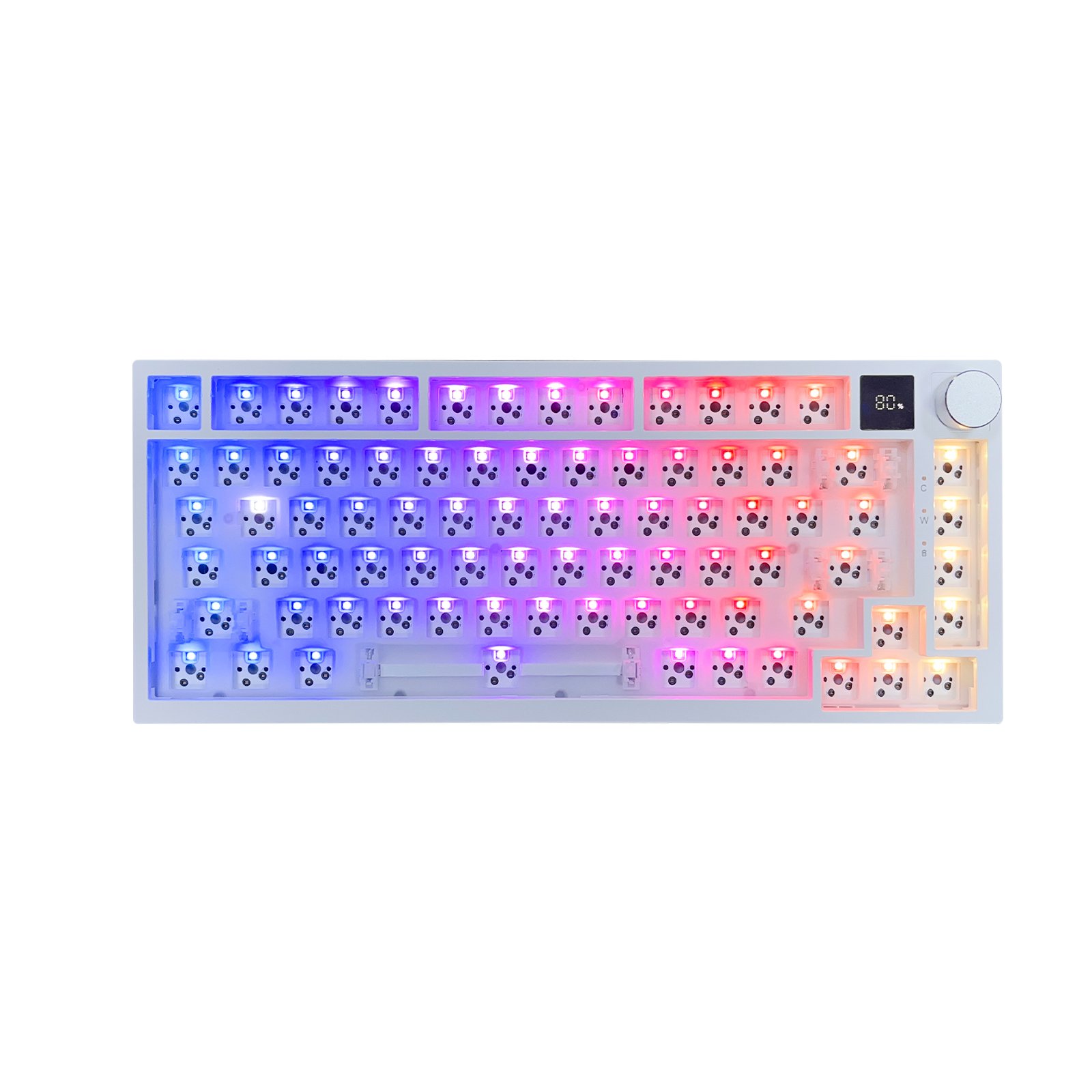 Gaming Keyboard Custom 81 Keys Keyboard Case, RGB Illuminated Thermal Inserts Custom Key Shafts, Keycaps