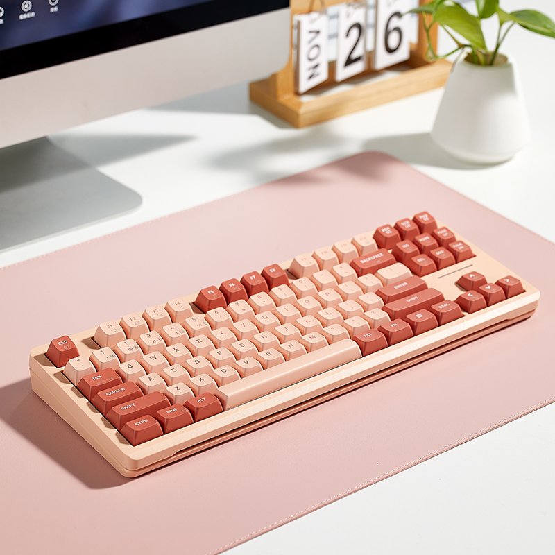 AMZ Hot Sale RGB Backlit Tri Modes Wireless Gaming Keyboard 87 Keys Gaming Keyboard Triple Modes BT5.0 Mechanical Keyboard