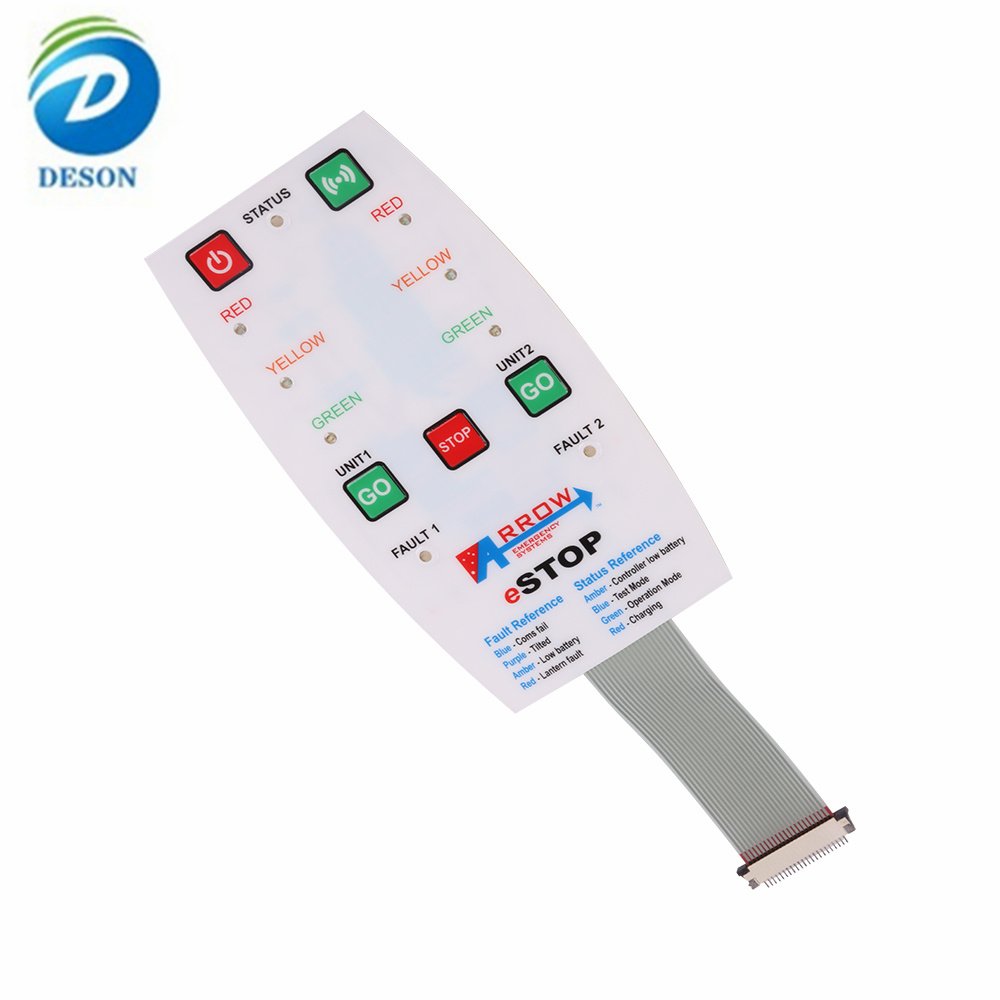 Deson Custom pc film graphic overlay inljet printing LCD display panel Poly Carbonate Stickers LED backlight overlay