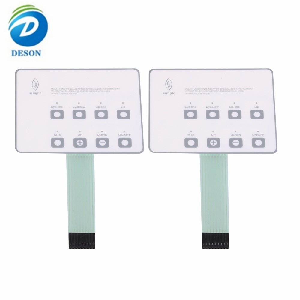 Deson Custom pc film graphic overlay inljet printing LCD display panel Poly Carbonate Stickers LED backlight overlay
